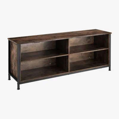 The Range TV Stand Navan, 4 Open Compartments, 2 Adjustable Shelves, 4 Cable Cutouts - Industrial wood dark, rustic / 41cm