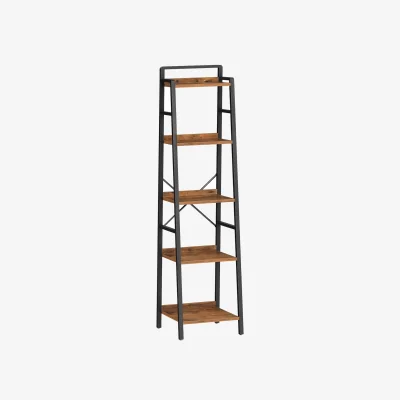 The Range 5 Tier Freestanding Bookcase Ladder Storage Shelf Rustic - Rustic Brown