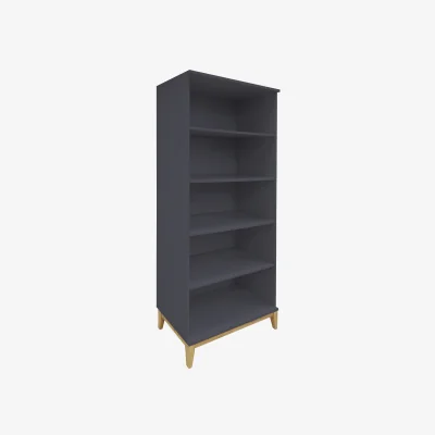 The Range Pelle Bookcase 4 shelves in GreyWotan Oak - Grey/Wotan Oak