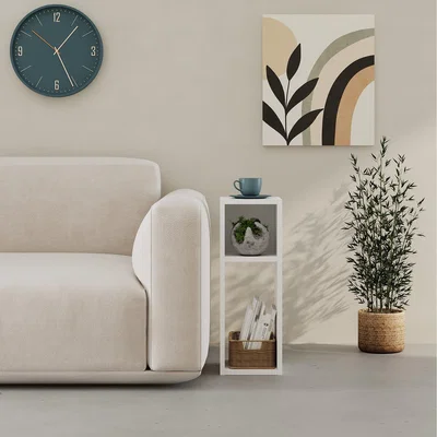 The Range Combayn Modern 3 Cube Small Low Bookcase - White