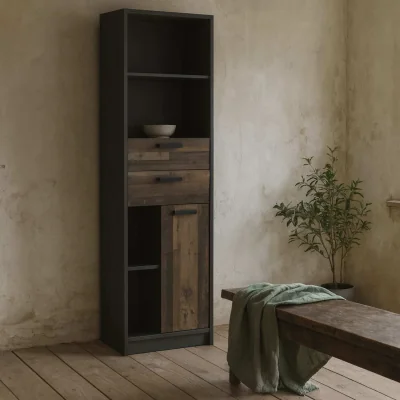 The Range Brooklyn Industrial Bookcase and Dark Matera - Brown