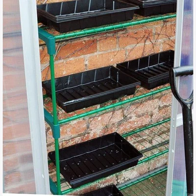 The Range 4 Tier Greenhouse Staging  Shelves H 110cm W 86cm  D 30cm - Green
