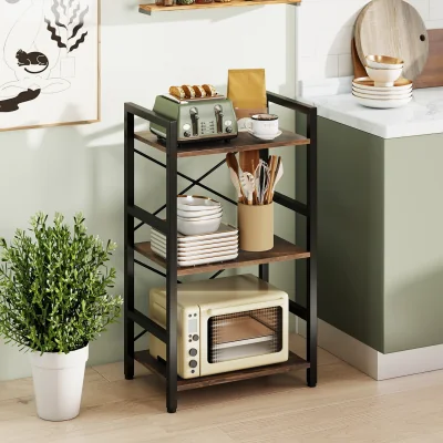 The Range 3-Tier Industrial Bookshelf - Brown
