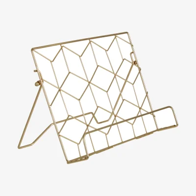 The Range Vertex Contour Matte Gold Finish Cookbook Stand - Gold