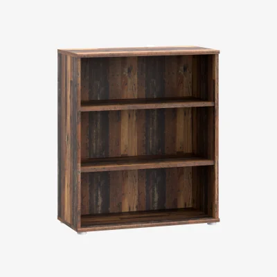 The Range Essential Low Wide 2 Shelf Bookcase in Vintage Oak - Vintage Oak