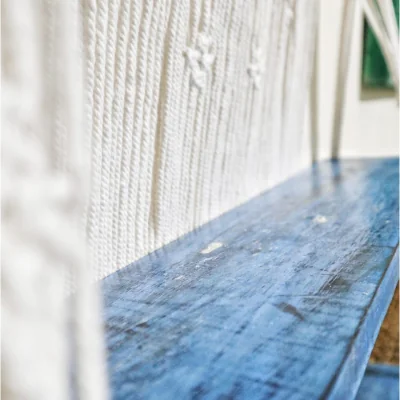 The Range Natural Blue Macrame Hanging Shelves for Home  Office Decor - Blue