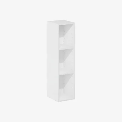 The Range WALPLUS 3-Tier Narrow Adjustable Bookcase 8in Wide - White