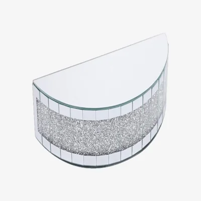 The Range Half-Moon Mirrored Wall Shelf - Silver