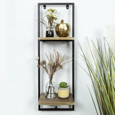 The Range 2 Tier Narrow Wall Shelves  - Oak