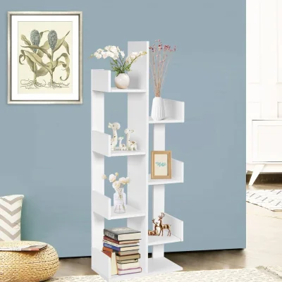 The Range 8 Tier Display Floor Standing Bookcase Shelving Organizer - White