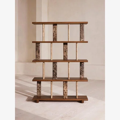 Soho Home Cassius Shelving, Light and Dark Emperador Marble