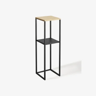 Westwing Narrow Metal and Bamboo Wood Shelf Tower
