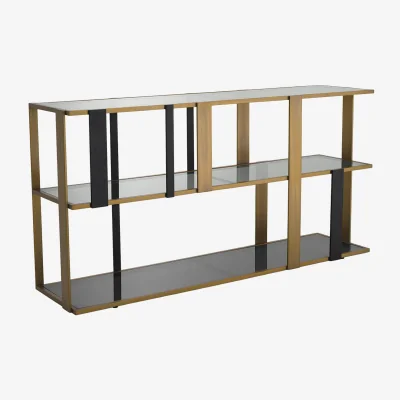 Westwing Metal Shelving Unit Clio with Glass Tiers