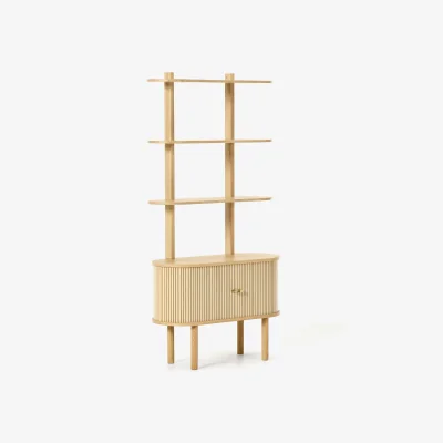Westwing Narrow Shelving Unit Calary with Fluted Front