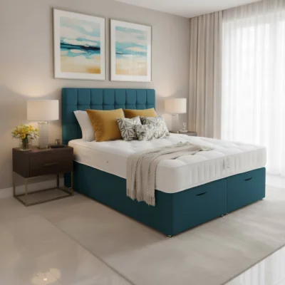 Arighi Bianchi Arighi Bianchi Ottoman Broadway Bed, King / Blue
