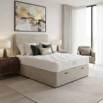 Arighi Bianchi Arighi Bianchi Ottoman Prarie Bed, Double / Light Grey