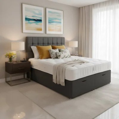 Arighi Bianchi Arighi Bianchi Ottoman Broadway Bed, Single / Dark Grey