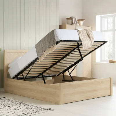 Arighi Bianchi Challis Ottoman Bed, Oak / Double