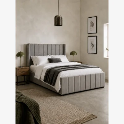 Cox and Cox Ivor Velvet Ottoman Storage Bed - King