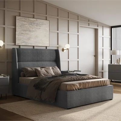Cuckooland Flair Grey Fabric Rumba Ottoman Bed - King