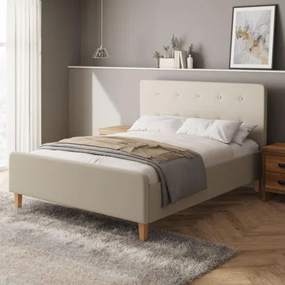Dunelm Ashbourne Fabric Ottoman Bed Frame Natural