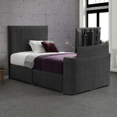 Dunelm Sweet Dreams Gaia Vertical Pleated Side Lift Ottoman TV Bed