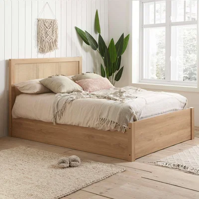 Dunelm Birlea Croxley Rattan Ottoman Bed Brown