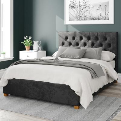 Dunelm Olivier Mirazzi Velvet Ottoman Bed Black