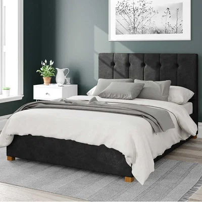 Dunelm Hepburn Kimyo Linen Ottoman Bed Frame Charcoal