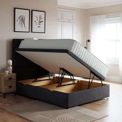 Dunelm Essentials Side Ottoman Bed Frame Charcoal (Grey)
