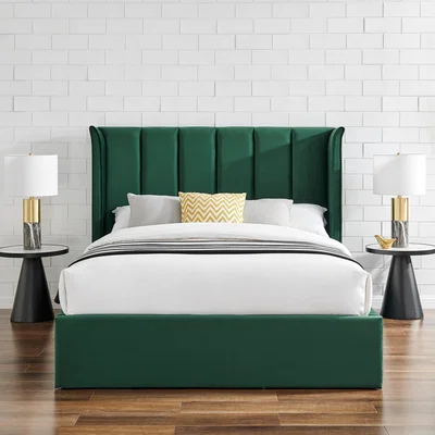Dunelm Limelight Polaris Ottoman Bed, Velvet Emerald Green
