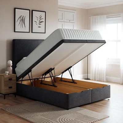 Dunelm Essentials End Ottoman Bed Frame Charcoal (Grey)