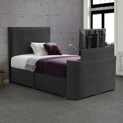 Dunelm Sweet Dreams Gaia Vertical Pleated Side Lift Ottoman TV Bed