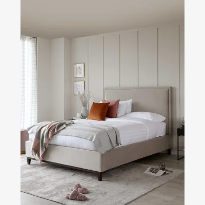 Danetti Monica Champagne Velvet Double Ottoman Storage Bed