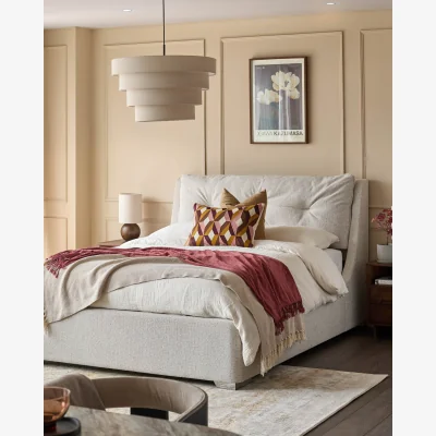 Danetti Siesta natural fabric super king ottoman storage bed