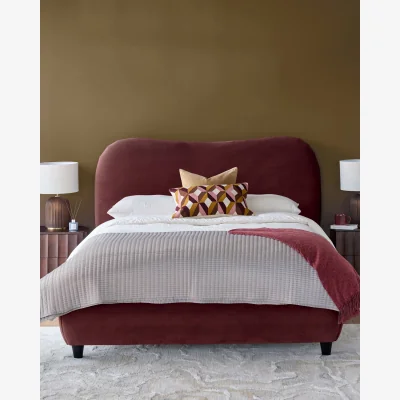 Danetti Lani plum velvet king size ottoman bed