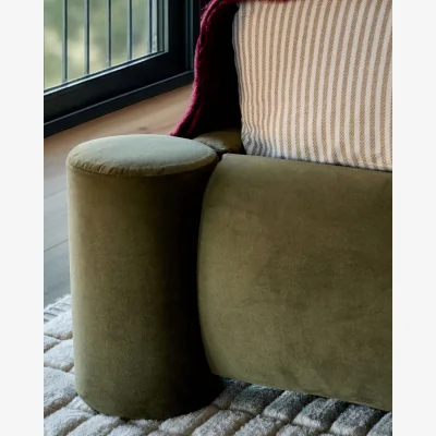 Danetti Deven olive green velvet king size ottoman bed