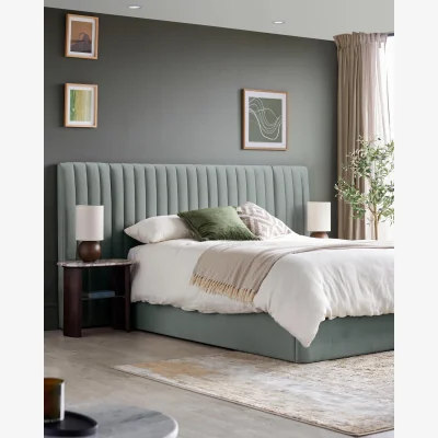 Danetti Amalfi luxe sage green velvet super king ottoman storage bed