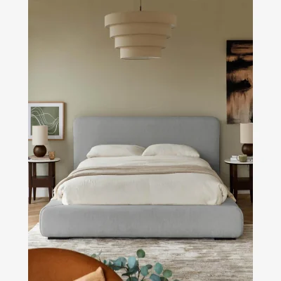 Danetti Taylor grey fabric double ottoman storage bed