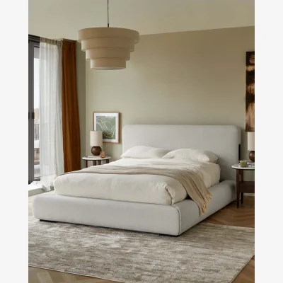 Danetti Taylor ivory dual tone fabric super king ottoman storage bed