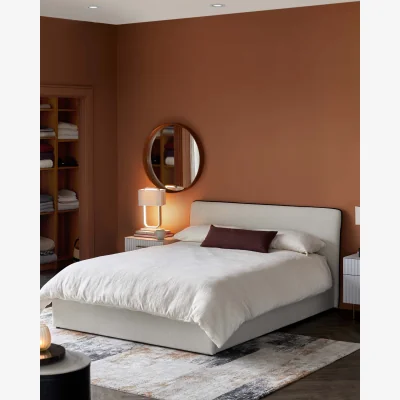 Danetti Turin ivory dual tone fabric super king ottoman storage bed