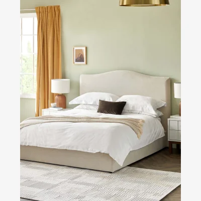 Danetti Clark Double Ottoman Bed Natural Plush Chenille