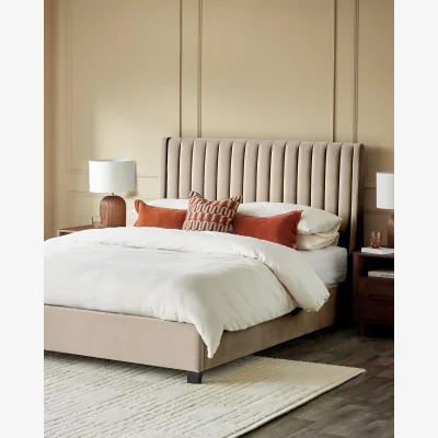 Danetti Amalfi Champagne Velvet Super King Size Ottoman Storage Bed
