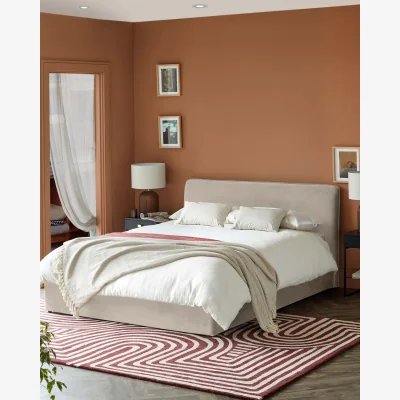 Danetti Turin champagne recycled velvet double ottoman storage bed