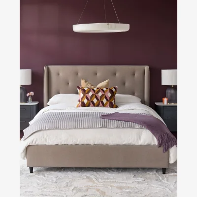 Danetti Lenora mocha fabric super king ottoman storage bed