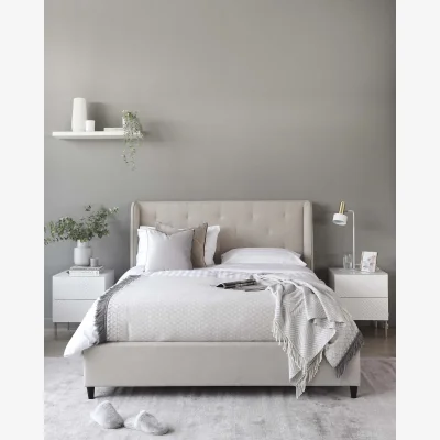 Danetti Lenora Cream Fabric Super King Size Ottoman Storage Bed