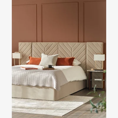 Danetti Octavia Luxe Champagne Velvet King Size Ottoman Storage Bed