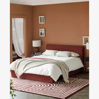 Danetti Turin toffee red velvet double ottoman storage bed