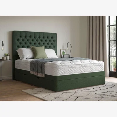 Dreams Sleepeezee Contemporary Ottoman Divan Bed Base - 4'0 Small Double - Green