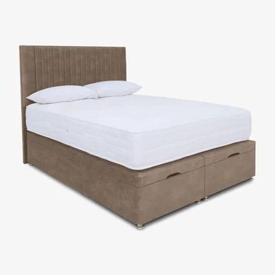 Furniture Village Sleep Story - Pocket Luxury Manual End Ottoman Divan Set - King Size - Lace Caramel